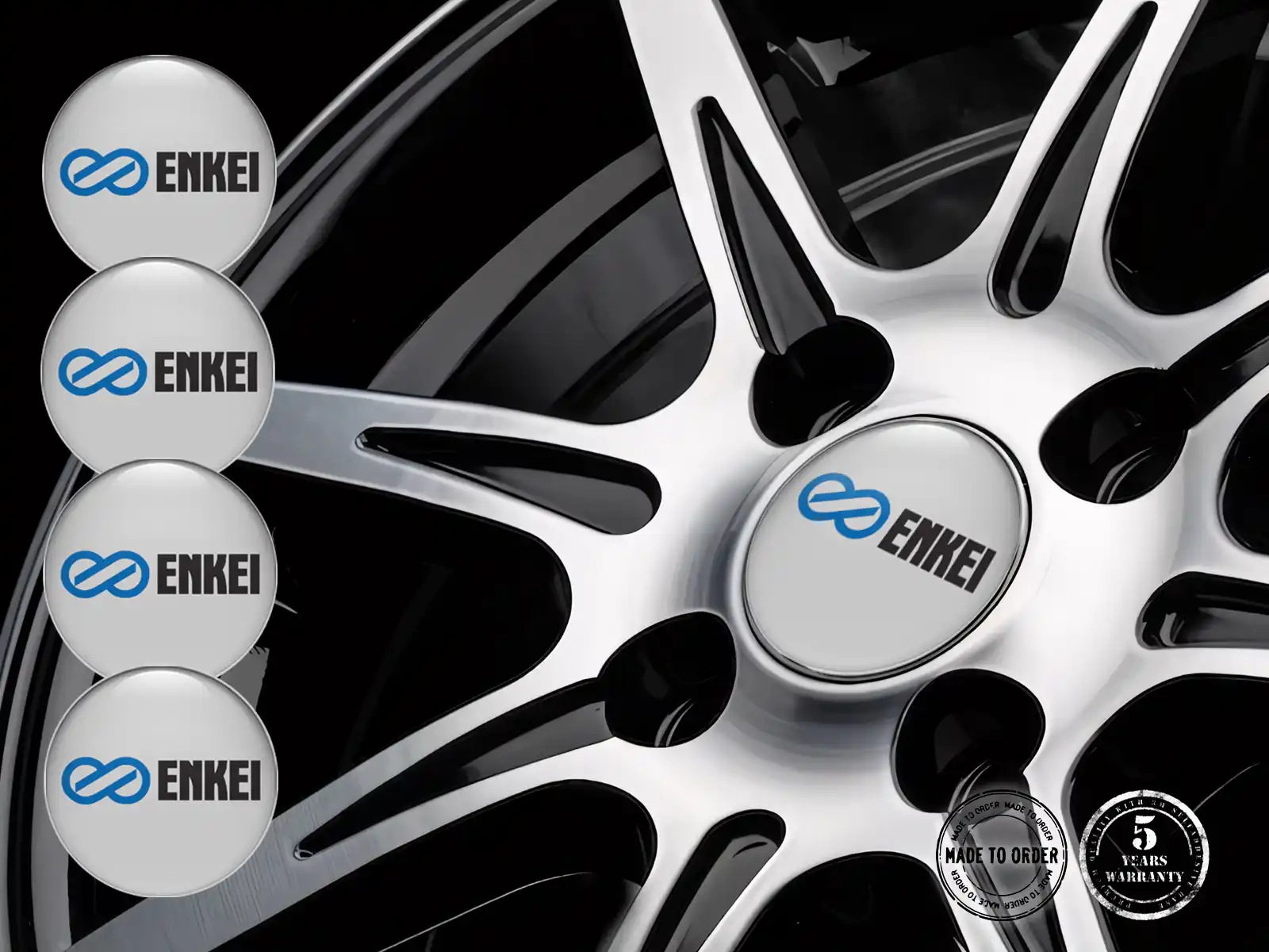 Enkei Wheel Decals Style Silicone Badge Upgrade